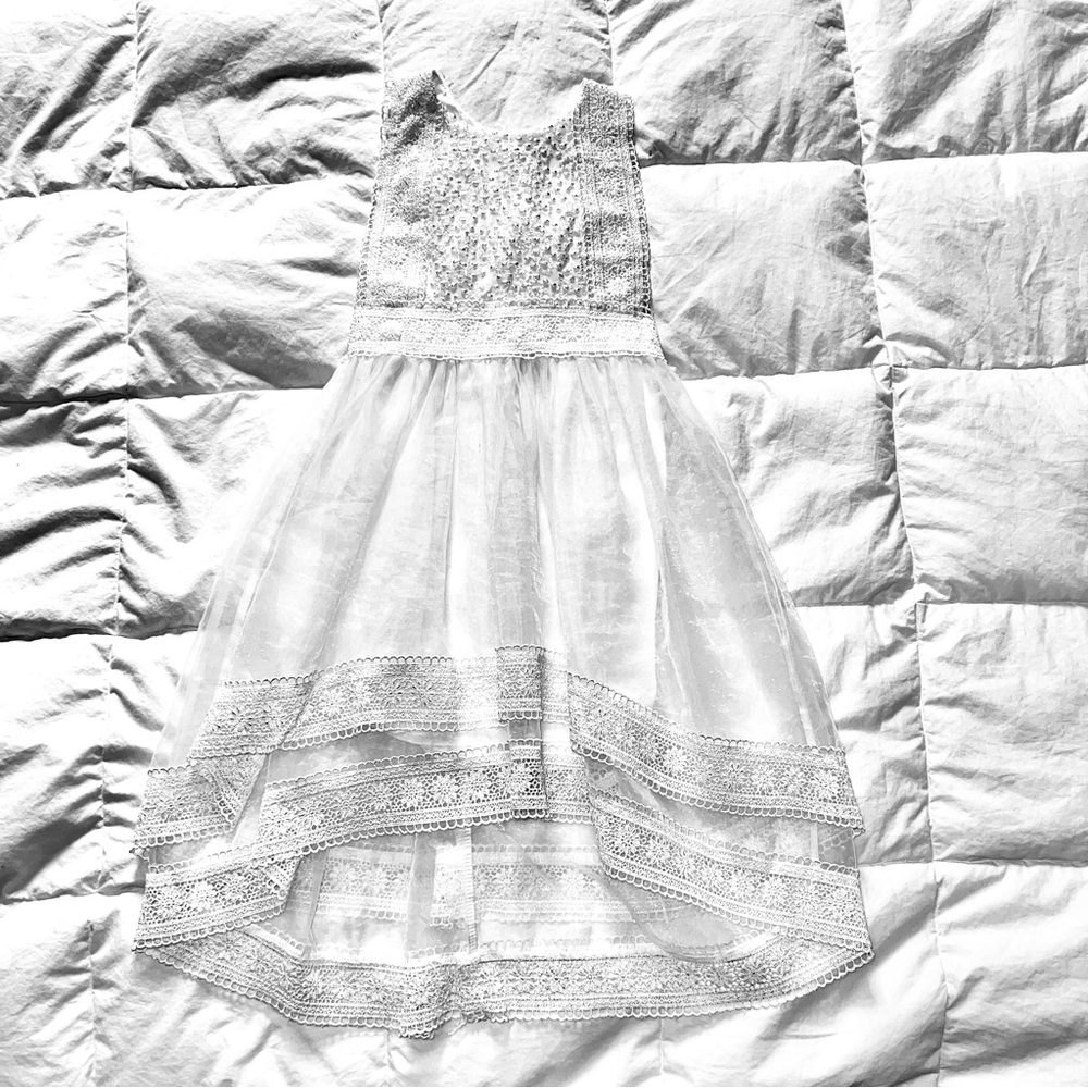 Trish Scully Sheer Lacy Hi-Lo Dress